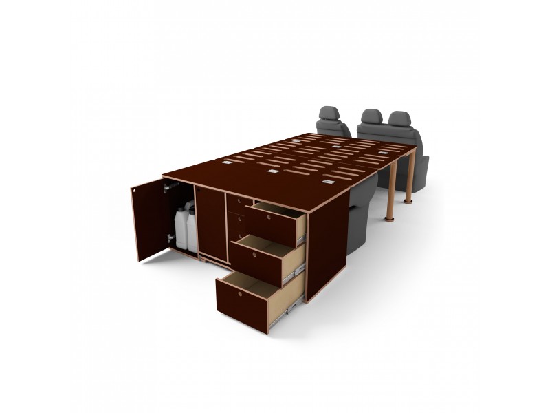 Модуль для кемпінга Campwheel 1.0 для VW T4, T5, T6, T6.1, Caravelle, коричневий