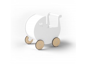 Дитяча коляска для ляльок біла