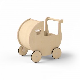 Дитяча коляска для ляльок натуральне дерево Дитяча коляска для ляльок натуральне дерево