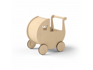 Дитяча коляска для ляльок натуральне дерево