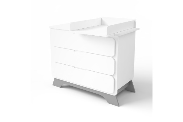Комод з пеленальним столиком Nova сірий/білий