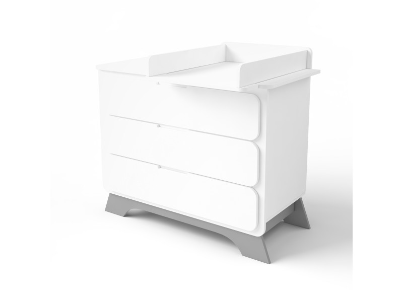 Комод з пеленальним столиком Nova сірий/білий