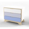 Комод з пеленальним столиком Nova індіго/білий/натуральне дерево Комод з пеленальним столиком Nova індіго/білий/натуральне дерево