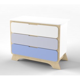 Komoda pielęgnacyjna Nova (indygo/biały/naturalny drewno