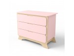 Комод з пеленальним столиком Nova рожевий/натуральне дерево