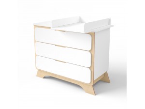 Комод з пеленальним столиком Nova дерево/білий