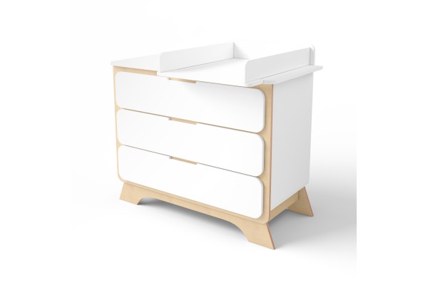 Комод з пеленальним столиком Nova дерево/білий