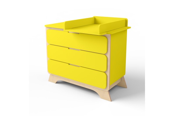 Kommode mit Wickeltisch Nova gelb Kommode mit Wickeltisch Nova gelb