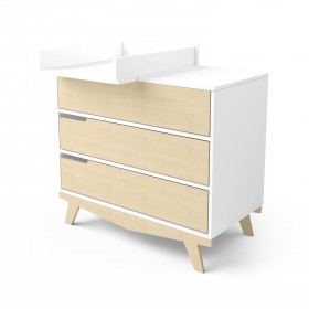 Комод з пеленальним столом Scandic дерево/білий Комод з пеленальним столом Scandic дерево/білий