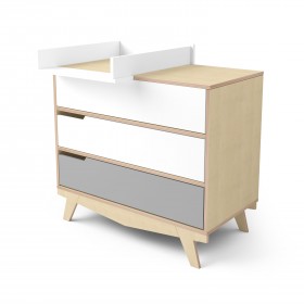 Komoda pielęgnacyjna Scandic (biała/szary)