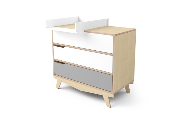 Комод з пеленальним столом Scandic дерево/білий Комод з пеленальним столом Scandic дерево/білий