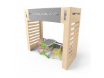Dziecięce dwukondygnacyjne łóżko CuRocks 2.0 naturalne drewno/szary Dziecięce dwukondygnacyjne łóżko CuRocks 2.0 naturalne drewno/szary