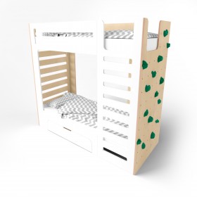 Ліжко двоярусне зі скалодромом CuRocks біле Ліжко двоярусне зі скалодромом CuRocks біле