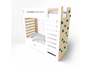 Ліжко двоярусне зі скалодромом CuRocks біле Ліжко двоярусне зі скалодромом CuRocks біле