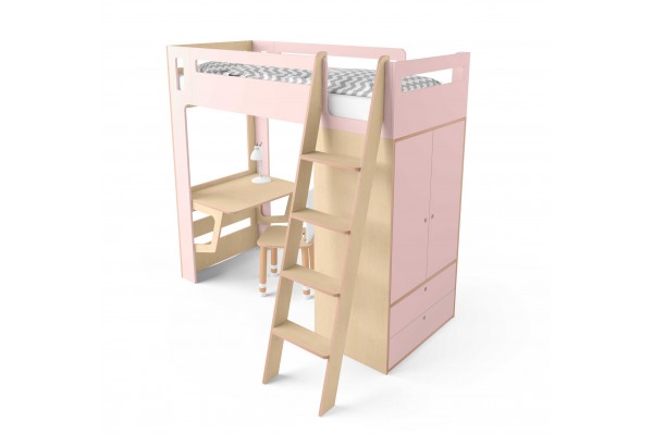 Ліжко-горище Smart Cube рожеве