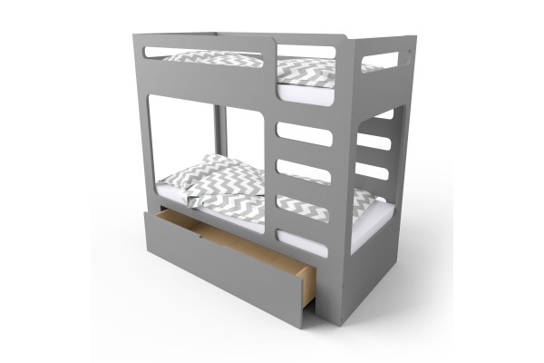 Ліжко двоярусне cuBED сіре з ящиком Ліжко двоярусне cuBED сіре з ящиком