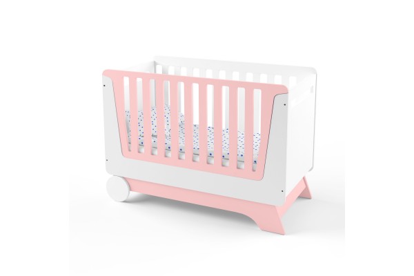 Ліжечко-трансформер Nova Kit біла/рожевий