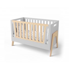 Ліжечко Shuttle сіре/натуральне дерево Ліжечко Shuttle сіре/натуральне дерево