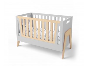 Cot huttle gray/natural wood