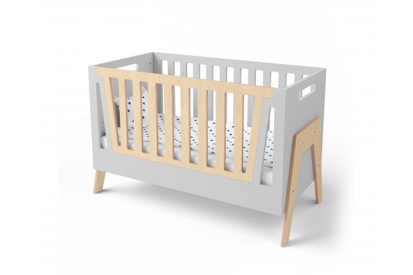 Kinderbett Shuttle grau/naturholz