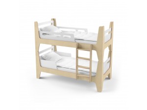 Ліжко двоярусне Tower Duo біле/натуральне дерево Ліжко двоярусне Tower Duo біле/натуральне дерево