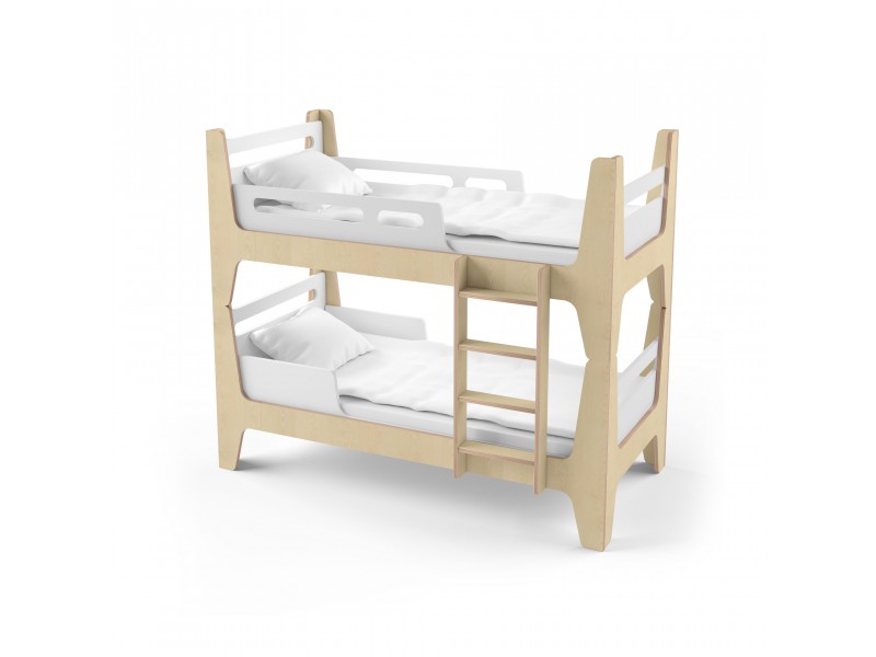 Ліжко двоярусне Tower Duo біле/натуральне дерево Ліжко двоярусне Tower Duo біле/натуральне дерево