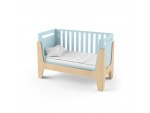 Ліжечко Tower Baby блакитне/натуральне дерево