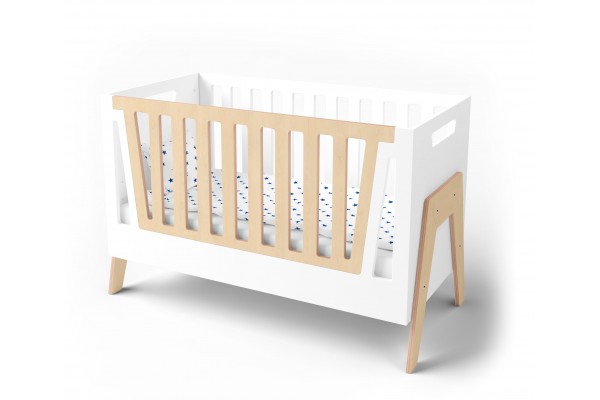 Ліжечко Shuttle біла/натуральне дерево