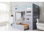 Children's bunk bed cuBED gray with a box