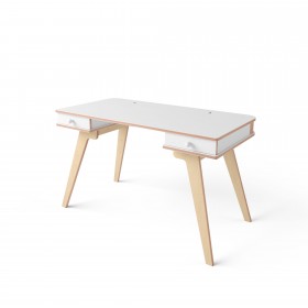 Письмовий стіл білий/натуральне дерево
