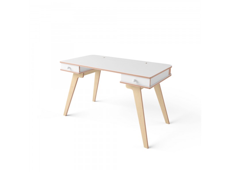 Письмовий стіл білий/натуральне дерево Письмовий стіл білий/натуральне дерево