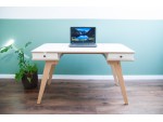 Письмовий стіл білий/натуральне дерево