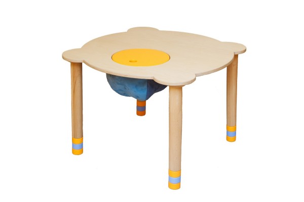 Стіл круглий індиго/натуральне дерево