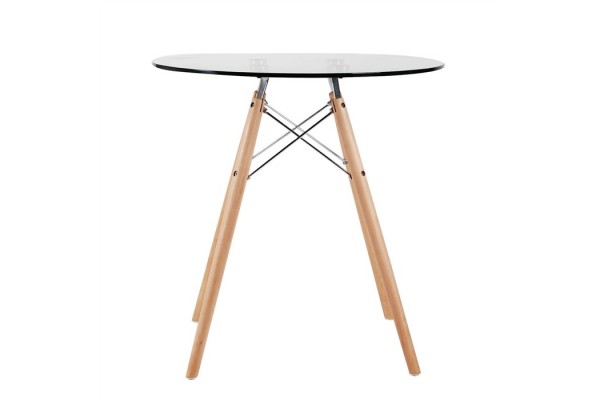 Стіл Eames скляний D80, висота 73см