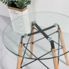 Стіл Eames скляний D80, висота 73см