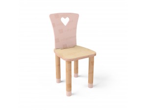 Children's chair with adjustable backrest Heart pink