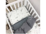 Змінний комплект постільної білизни в дитяче ліжечко Хмари сірі