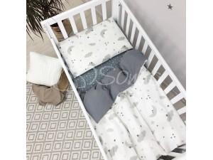 Змінний комплект постільної білизни в дитяче ліжечко Хмари сірі