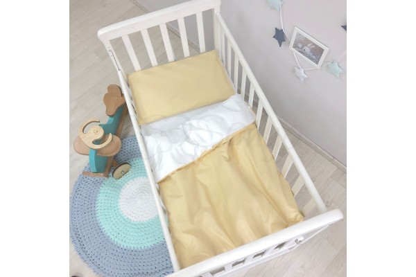 Змінний комплект постільної білизни в дитяче ліжечко гірчичний