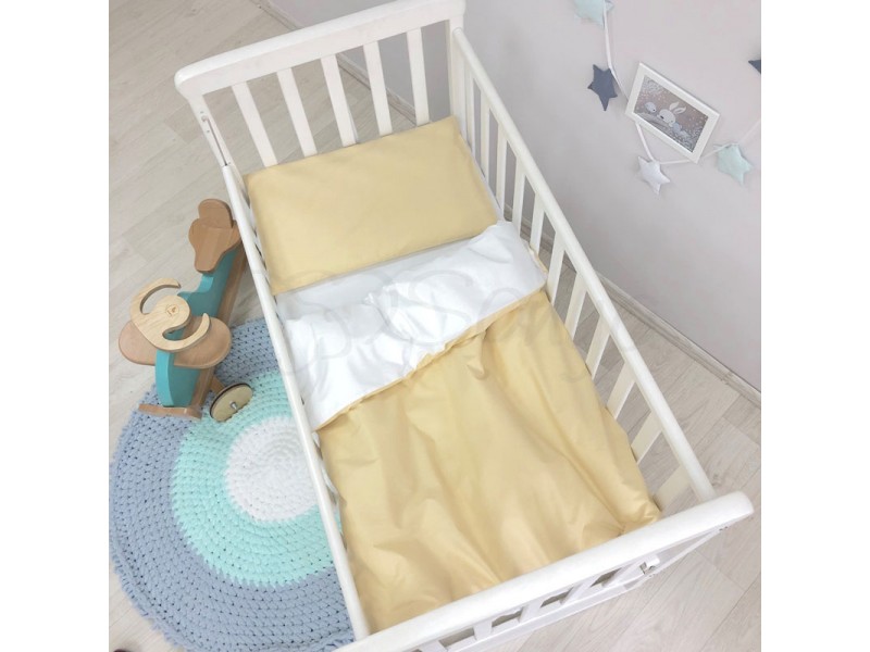 Змінний комплект постільної білизни в дитяче ліжечко гірчичний
