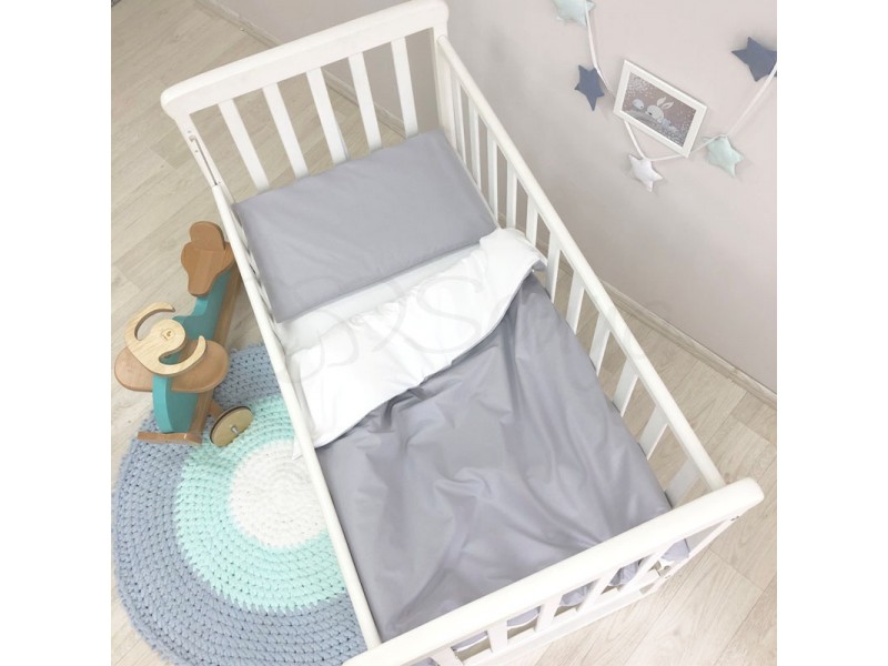 Austauschbares Set in Krippe grau