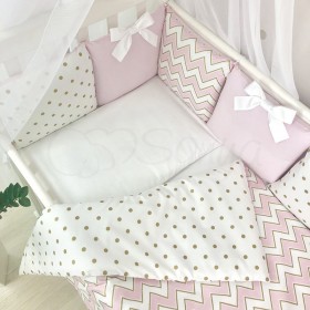 Змінний комплект постільної білизни в дитяче ліжечко Wave рожевий