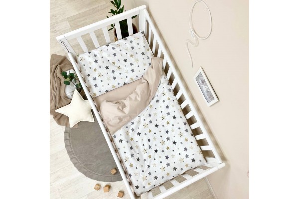 Змінний комплект в дитяче ліжечко Stars бежевий