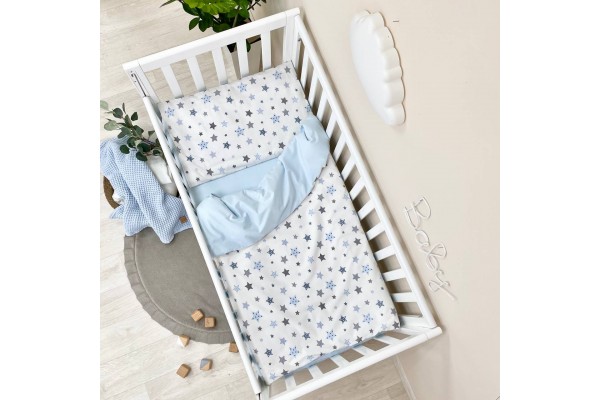 Changeable set in a baby bed Stars blue