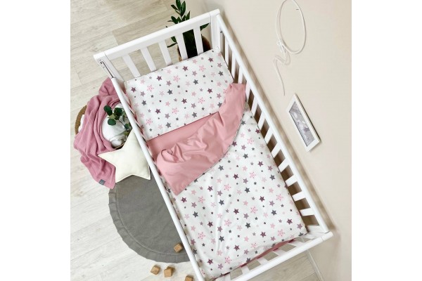 Змінний комплект в дитяче ліжечко Stars пудра Змінний комплект в дитяче ліжечко Stars пудра