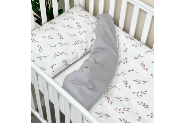 Змінний комплект в дитяче ліжечко Гілочки пудра Змінний комплект в дитяче ліжечко Гілочки пудра