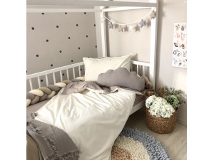 Changeable bedding set for teenagers beige / milk