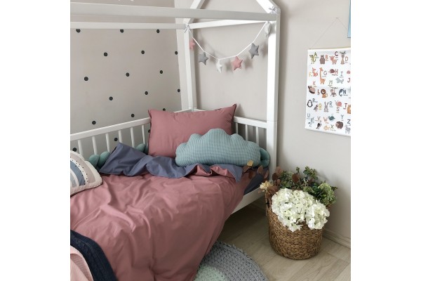 Pościel wymienna młodzieżowa jagoda / jeans