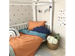 Ersatzbettwäsche-Set Teenager-Terrakotta / Aquamarin