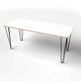 Стіл прямокутний з покриттям hpl-пластику та металевими ніжками